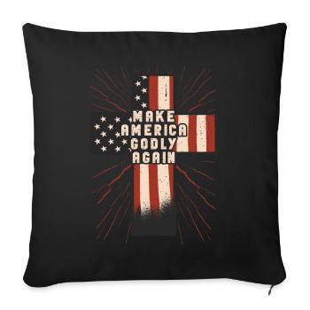 Rendre l’Amérique pieuse, aimer à nouveau la foi de Dieu - Housse de coussin décorative 45 x 45 cm - noir - Devant