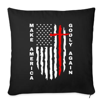 Rendre l’Amérique pieuse, aimer à nouveau la foi de Dieu - Housse de coussin décorative 45 x 45 cm - noir - Devant