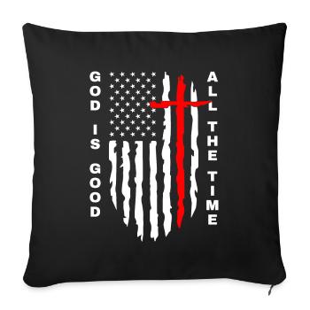 Dieu est Bon Église Foi Christianisme Saint - Housse de coussin décorative 45 x 45 cm - noir - Devant