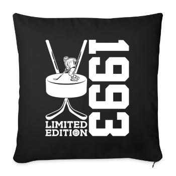 LIMITED EDITION 1993 EISHOCKEY 33. GEBURTSTAG - Sofa pillowcase 17,3'' x 17,3'' (45 x 45 cm) - black - Front