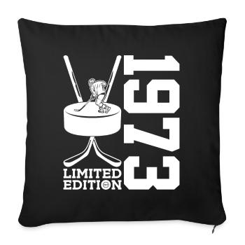 LIMITED EDITION 1973 EISHOCKEY 53. GEBURTSTAG - Sofa pillowcase 17,3'' x 17,3'' (45 x 45 cm) - black - Front