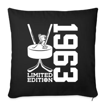 LIMITED EDITION 1963 EISHOCKEY 63. GEBURTSTAG - Sofa pillowcase 17,3'' x 17,3'' (45 x 45 cm) - black - Front