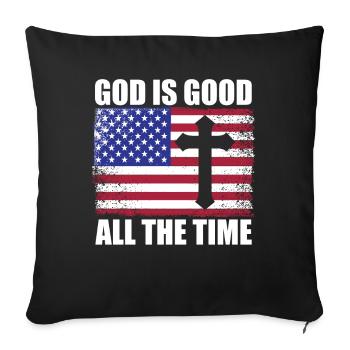 Dieu est Bon Église Foi Christianisme Saint - Housse de coussin décorative 45 x 45 cm - noir - Devant