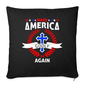 Rendre l’Amérique pieuse, aimer à nouveau la foi de Dieu - Housse de coussin décorative 45 x 45 cm - noir - Devant