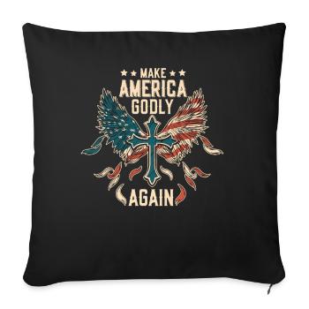 Make America Godly Again Love God's Faith - Sofa pillowcase 17,3'' x 17,3'' (45 x 45 cm) - black - Front