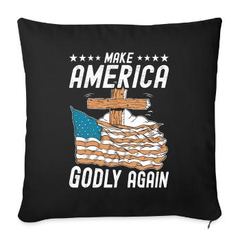 Rendre l’Amérique pieuse, aimer à nouveau la foi de Dieu - Housse de coussin décorative 45 x 45 cm - noir - Devant
