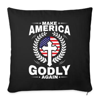 Rendre l’Amérique pieuse, aimer à nouveau la foi de Dieu - Housse de coussin décorative 45 x 45 cm - noir - Devant