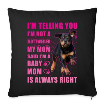 Dicton Rottweiler - Housse de coussin décorative 45 x 45 cm - noir - Devant