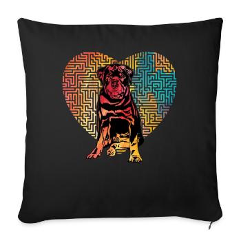 Rottweiler Retro - Sofa pillowcase 17,3'' x 17,3'' (45 x 45 cm) - black - Front