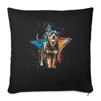Rottweiler Retro - Sofa pillowcase 17,3'' x 17,3'' (45 x 45 cm) - black - Front
