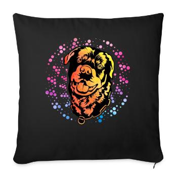 Rottweiler Retro - Sofa pillowcase 17,3'' x 17,3'' (45 x 45 cm) - black - Front