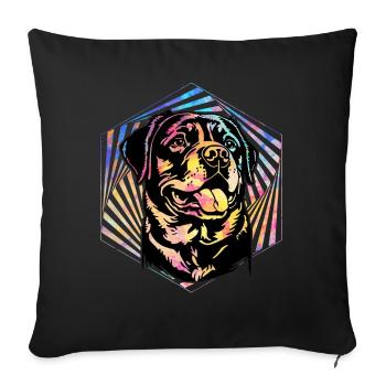 Rottweiler - Sofa pillowcase 17,3'' x 17,3'' (45 x 45 cm) - black - Front