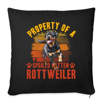 Property of a spoiled rotten Rottweiler - Sofa pillowcase 17,3'' x 17,3'' (45 x 45 cm) - black - Front