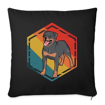 Rottweiler Retro - Sofa pillowcase 17,3'' x 17,3'' (45 x 45 cm) - black - Front