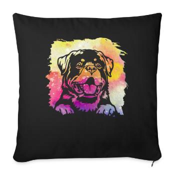 Rottweiler Rétro - Housse de coussin décorative 45 x 45 cm - noir - Devant