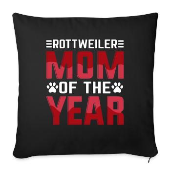 Rottweiler mom of the year - Sofa pillowcase 17,3'' x 17,3'' (45 x 45 cm) - black - Front