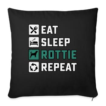 Manger dormir pourri Répéter - Housse de coussin décorative 45 x 45 cm - noir - Devant