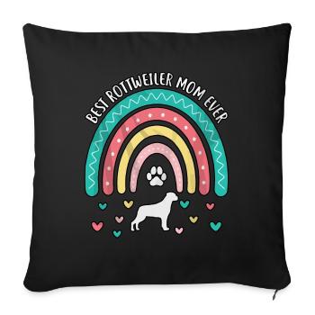 Best Rottweiler Mom ever - Sofa pillowcase 17,3'' x 17,3'' (45 x 45 cm) - black - Front