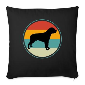 Rottweiler Rétro - Housse de coussin décorative 45 x 45 cm - noir - Devant