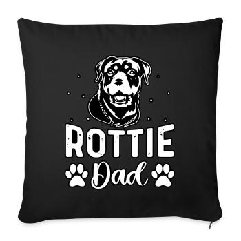 Papa Rottie - Housse de coussin décorative 45 x 45 cm - noir - Devant