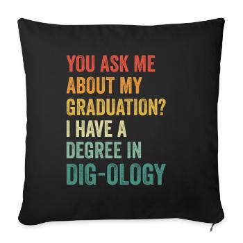 Retro Excavator Slogan Excavator Driver Construction Site - Housse de coussin décorative 45 x 45 cm - noir - Devant