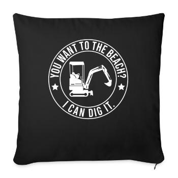 Retro Excavator Slogan Excavator Driver Construction Site - Housse de coussin décorative 45 x 45 cm - noir - Devant