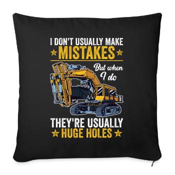 Retro Excavator Slogan Excavator Driver Construction Site - Sofa pillowcase 17,3'' x 17,3'' (45 x 45 cm) - black - Front