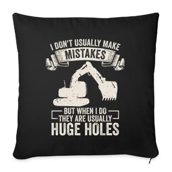 Retro Excavator Slogan Excavator Driver Construction Site - Sofa pillowcase 17,3'' x 17,3'' (45 x 45 cm) - black - Front