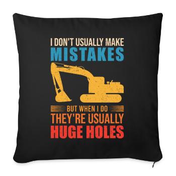 Retro Excavator Slogan Excavator Driver Construction Site - Housse de coussin décorative 45 x 45 cm - noir - Devant
