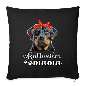 Maman Rottweiler - Housse de coussin décorative 45 x 45 cm - noir - Devant
