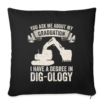 Retro Bagger Spruch Baggerfahrer Baustelle - Sofakissenbezug 45 x 45 cm - Schwarz - Vorne