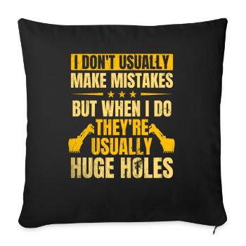 Retro Excavator Saying Excavator Driver Construction Site - Sofa pillowcase 17,3'' x 17,3'' (45 x 45 cm) - black - Front