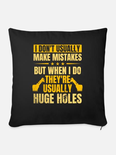 Retro Bagger Spruch Baggerfahrer Baustelle - Sofakissenbezug 45 x 45 cm - Schwarz