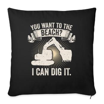 Retro Excavator Slogan Excavator Driver Construction Site - Sofa pillowcase 17,3'' x 17,3'' (45 x 45 cm) - black - Front