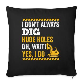 Retro Excavator Slogan Excavator Driver Construction Site - Housse de coussin décorative 45 x 45 cm - noir - Devant