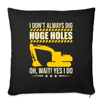 Retro Excavator Slogan Excavator Driver Construction Site - Housse de coussin décorative 45 x 45 cm - noir - Devant