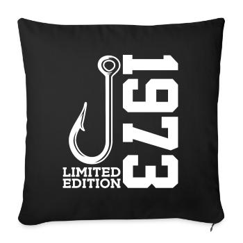 ÉDITION LIMITÉE POUR LA PÊCHE AU 53E ANNIVERSAIRE DU PÊCHEUR EN 1973 - Housse de coussin décorative 45 x 45 cm - noir - Devant