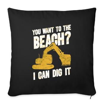 Retro Excavator Slogan Excavator Driver Construction Site - Housse de coussin décorative 45 x 45 cm - noir - Devant