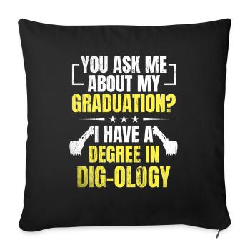 Retro Excavator Slogan Excavator Driver Construction Site - Sofa pillowcase 17,3'' x 17,3'' (45 x 45 cm) - black - Front