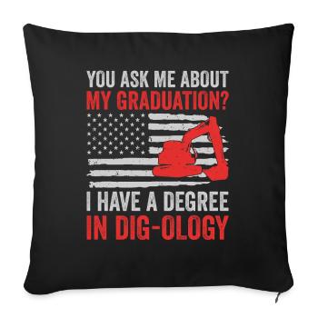 Retro Excavator Slogan Excavator Driver Construction Site - Sofa pillowcase 17,3'' x 17,3'' (45 x 45 cm) - black - Front