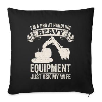 Retro Bagger Spruch Baggerfahrer Baustelle - Sofakissenbezug 45 x 45 cm - Schwarz - Vorne