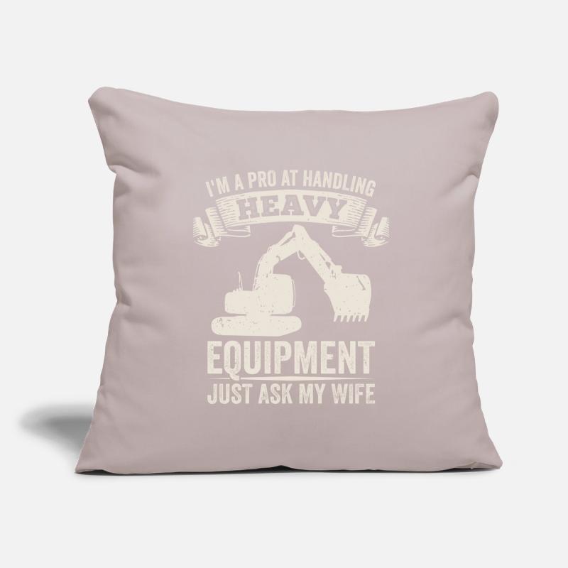 Retro Excavator Slogan Excavator Driver Construction Site Sofa pillowcase 17,3'' x 17,3'' (45 x 45 cm)