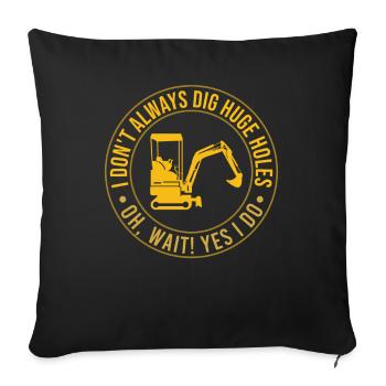Retro Excavator Slogan Excavator Driver Construction Site - Housse de coussin décorative 45 x 45 cm - noir - Devant