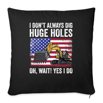 Retro Excavator Slogan Excavator Driver Construction Site - Housse de coussin décorative 45 x 45 cm - noir - Devant