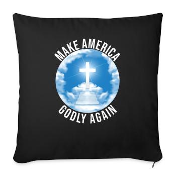 Rendre l’Amérique pieuse, aimer à nouveau la foi de Dieu - Housse de coussin décorative 45 x 45 cm - noir - Devant
