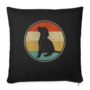Beagle Dog Rétro - Housse de coussin décorative 45 x 45 cm - noir - Devant