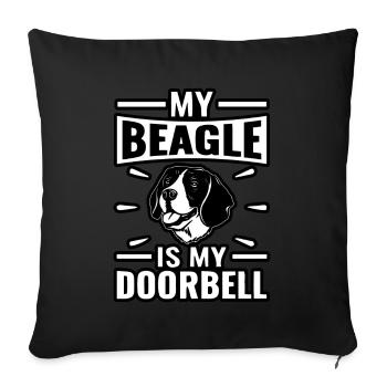 Mon Beagle est ma sonnette - Housse de coussin décorative 45 x 45 cm - noir - Devant