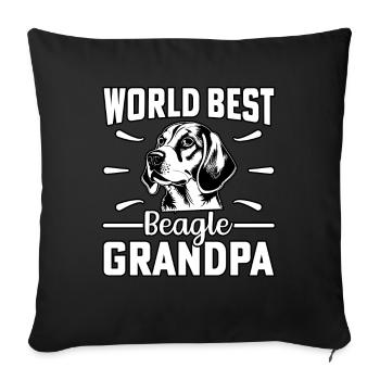 World best beagle grandpa - Sofa pillowcase 17,3'' x 17,3'' (45 x 45 cm) - black - Front