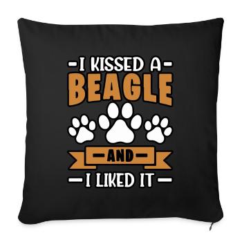 I kissed a beagle and I liked it - Sofakissenbezug 45 x 45 cm - Schwarz - Vorne