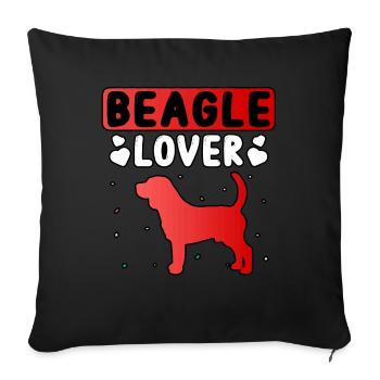 Beagle lover - Sofa pillowcase 17,3'' x 17,3'' (45 x 45 cm) - black - Front